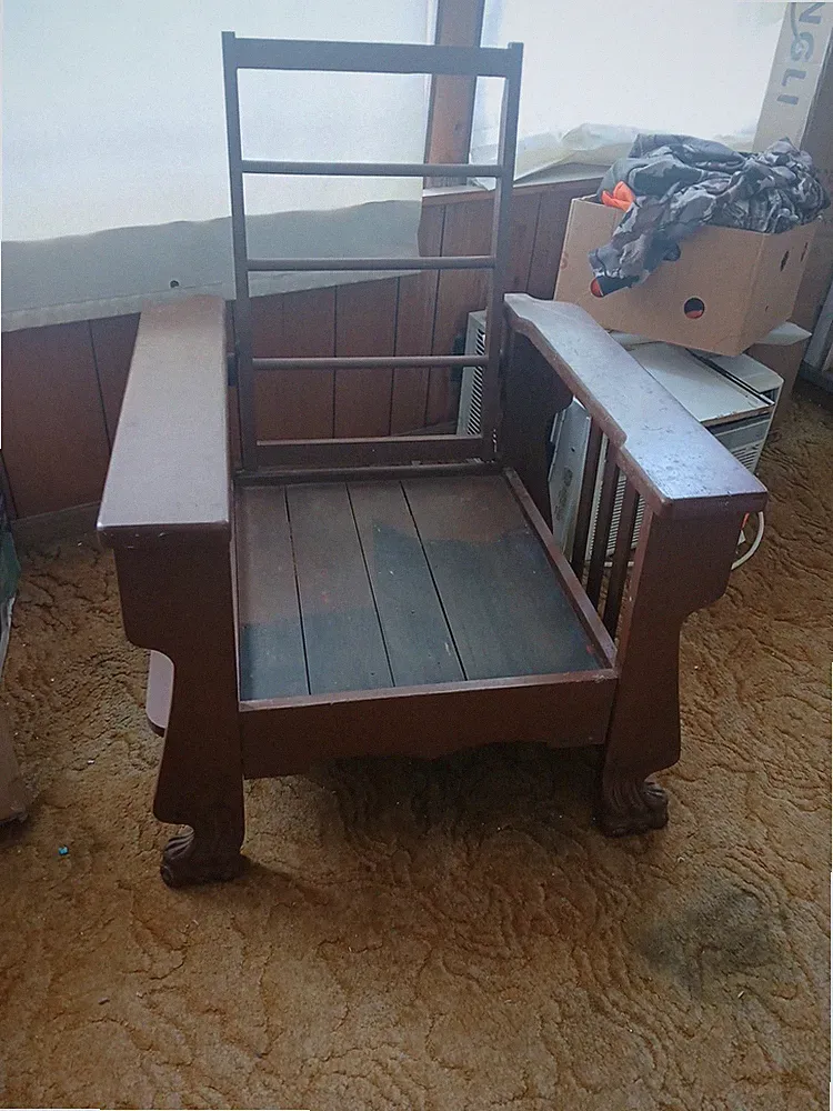 Antique Arts & Crafts Morris Chair Mission Style Slat Back Recliner 1890 - 1930