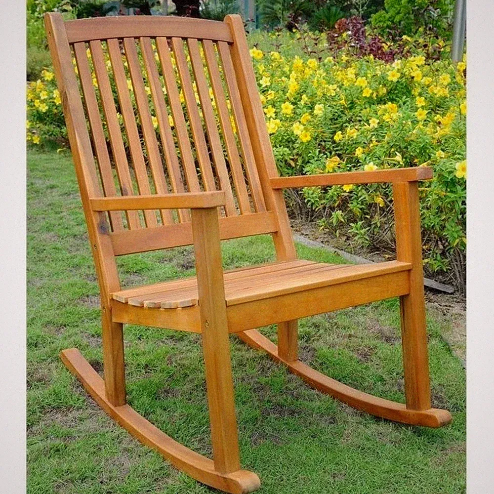 Large Porch Patio Rocker in Natural Stain